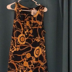 D.N.A. Couture navy and mustard blouse 2xl nwt